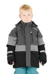 Zigzag Winter-Skijacke Taylora W-PRO 15.000 (4-Wege-Stretch, wasserdicht, winddicht) grau/schwarz Kinder